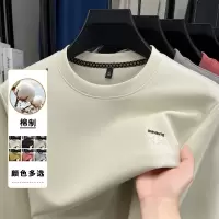 棉制高品质男士圆领卫衣秋季新款时尚宽松休闲打底长袖T恤男