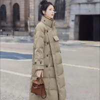 棉衣女冬季中长款过膝加厚羽绒棉服年新款韩版宽松设计感棉袄