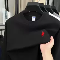 重磅纯棉280克长袖T恤男秋季圆领时尚刺绣打底男士卫衣