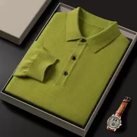 仿羊蓉中厚款翻领针织毛衣男秋冬新款中年纯色打底男士针织衫