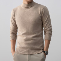 毛衣男秋冬新款特种纱半高领纯色休闲打底男士针织衫