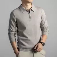 老钱风半拉链翻领毛衣男秋季新款商务通勤休闲针织男士打底衫