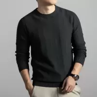 老钱风男士毛衣秋季新款中年长袖圆领休闲提花打底针织衫男