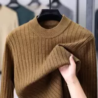 半高领提花男士毛衣秋冬新款舒适软糯保暖内搭针织衫男