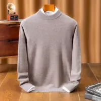 主推450克100%澳毛加厚羊毛衫男秋冬季新款半高领打底毛衣男