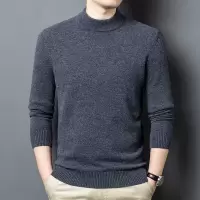 全毛加厚435克半高领男士羊毛衫冬季100纯羊毛保暖打底毛衣男