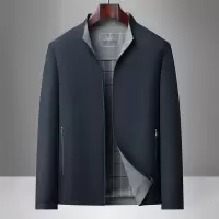 秋季新款中年爸爸商务夹克男立领休闲拉链保暖行政男士外套