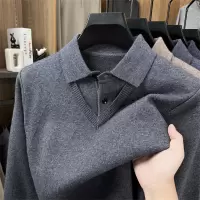 衬衫领男士毛衣假两件秋冬新款翻领提花加厚保暖打底针织衫男
