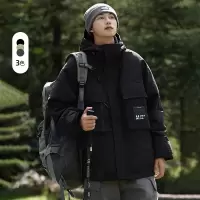 90绒防寒羽绒服冬装新款冲锋衣男士美式宽松加厚保暖工装羽绒外套