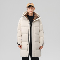 中长款白鸭绒羽绒服男士新款秋冬季潮牌防寒加厚保暖连帽男装外套