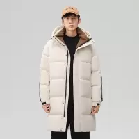 中长款白鸭绒羽绒服男士新款秋冬季潮牌防寒加厚保暖连帽男装外套