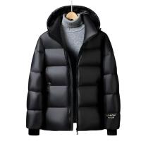 冬季新款黑金羽绒服男女同款潮牌加厚保暖时尚纯色男士白鸭绒外套