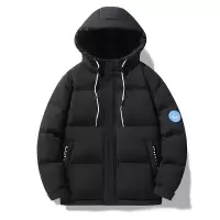 冬季男装羽绒服潮牌情侣纯色加厚保暖男新款白鸭绒连帽面包服外套