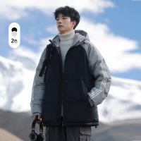 户外冬季羽绒服男款加厚保暖潮牌白鸭绒宽松休闲连帽面包服外套男