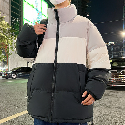 男装冬季90白鸭绒男加厚紫外套抗寒立领拼色百搭青少年港风羽绒服