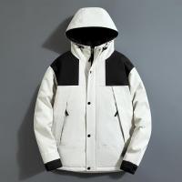 羽绒服冬季新款潮牌拼色连帽白鸭绒工装加厚保暖情侣男女同款外套