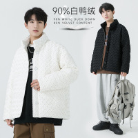 羽绒服男士90%白鸭绒外套男女同款冬季潮牌宽松休闲立领百搭外套