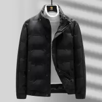 冬季新款羽绒服男士纯色休闲百搭时尚立领抗寒青年羽绒面包服外套