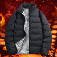 男装纯色羽绒服冬季保暖开衫加厚百搭青年面包服立领羽绒男士外套