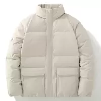 男装羽绒服秋冬季连帽加厚保暖面包服立领纯色男士休闲羽绒潮外套