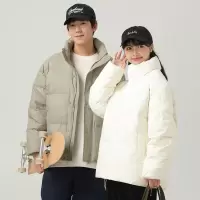 羽绒服男新款冬季韩版情侣加厚保暖纯色立领青年羽绒男士冬装外套