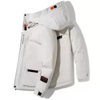 冬季男士工装羽绒服白鸭绒加厚保暖连帽韩版潮流羽绒情侣外套男装