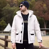 冬季羽绒服男连帽白鸭绒百搭情侣工装加厚保暖户外男装羽绒服外套
