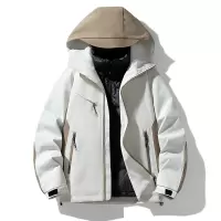 男装白鸭绒羽绒服男士冬季新款户外防风冲锋衣三合一工装夹克外套
