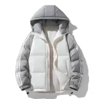 男装冬季休闲连帽羽绒服男士保暖外套90绒防风上衣潮流面包服外套