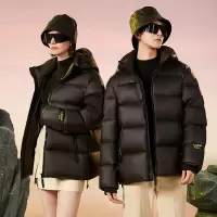 男装黑金羽绒服男女情侣款冬季加厚保暖纯色男士羽绒面包服外套男