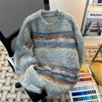 冬季新款毛衣男加厚青少年情侣慵懒风套头针织衫圆领上衣潮牌长袖