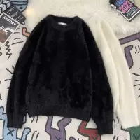 冬季新款毛衣男慵懒风宽松圆领套头青少年百搭时尚针织衫上衣男装