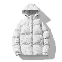 冬季男装加厚保暖棉衣宽松连帽面包服情侣潮牌时尚百搭面包服外套