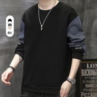 卫衣男春秋季新款男士长袖宽松圆领潮流拼接青少年时尚体恤打底衫