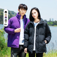 情侣外套棉衣男士秋冬季韩版潮流简约立领休闲加厚保暖面包服男装