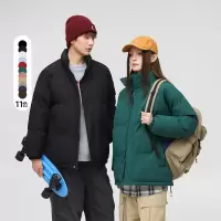 情侣款棉衣秋冬季新款立领棉服男女同款纯色潮牌保暖面包服外套男