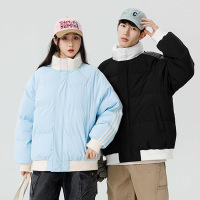 情侣款棉衣秋冬季短款立领百搭美式潮牌学院风男女同款外套面包服