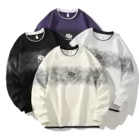 日系男装休闲卫衣春秋季新款宽松百搭长袖男士圆领套头体恤打底衫