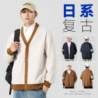 春秋季新款卫衣男装潮流日系复古男士长袖T恤宽松休闲针织衫外套