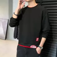 春秋季男士运动圆领假两件卫衣韩版潮流休闲百搭上衣男T恤打底衫