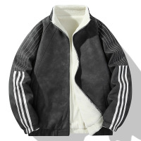 棉衣男秋冬季新款情侣羊羔绒加厚保暖外套宽松百搭立领双面穿棉服