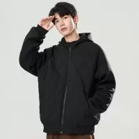 棉衣男连帽菱格秋冬季新款韩版宽松加厚男休闲情侣棉服棉衣外套男