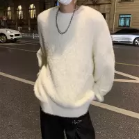 毛衣男冬季新款慵懒风圆领套头线衣日系复古潮牌青少年打底针织衫