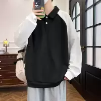 男装休闲运动卫衣男春秋季宽松百搭长袖T恤打底衫翻领Polo衫上衣