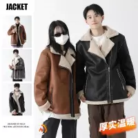 男装冬季新款棉衣夹克男保暖男士痞帅棉服羊羔毛男女同款潮牌外套