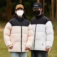 男装冬季棉服男女同撞色宽松保暖外套时尚多色百搭面包服立领棉衣