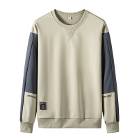 男装圆领卫衣男宽松春秋季套头拼接男士休闲青年百搭长袖T恤