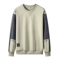 男装圆领卫衣男宽松春秋季套头拼接男士休闲青年百搭长袖T恤