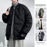 男装大码男士棉服冬季新款潮牌纯色棒球服棉袄休闲保暖棉衣男