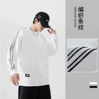 男装春秋长袖T恤男孩圆领卫衣中大童百搭秋装休闲运动白色打底衫